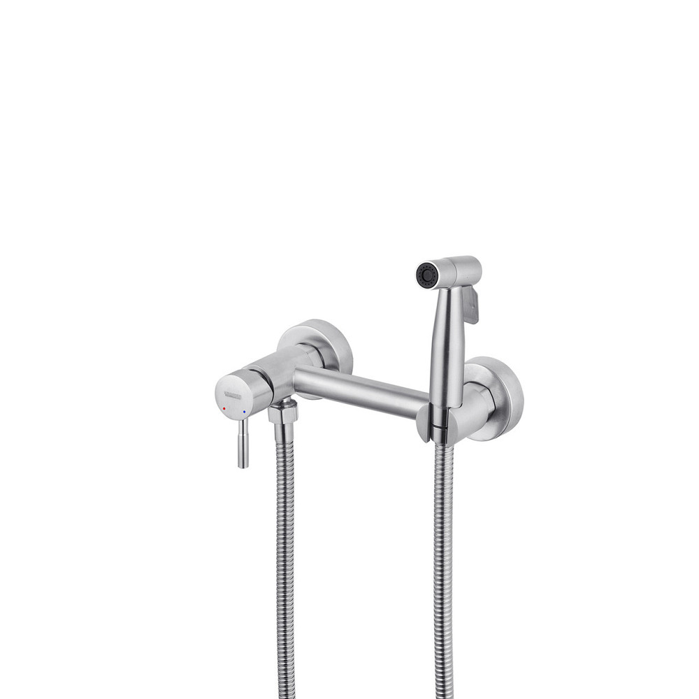 Смесители с гигиеническим душем Kroner KRP Edelstahl Klassisch - ESG052 сатин Киев - изображение 3