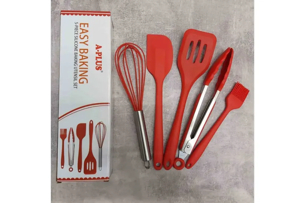 Набор кухонных принадлежностей силиконовый 5 предметов красный Коломия - фото 2