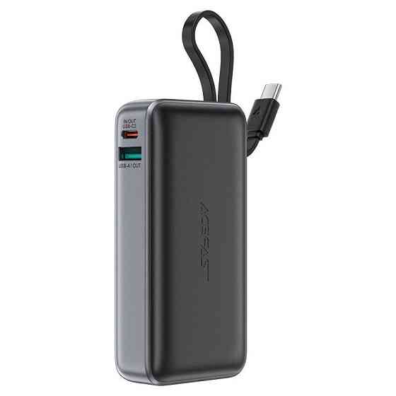 Зовнішній акумулятор ACEFAST M7 PD30W power bank with cable 10000mAh, Black Київ