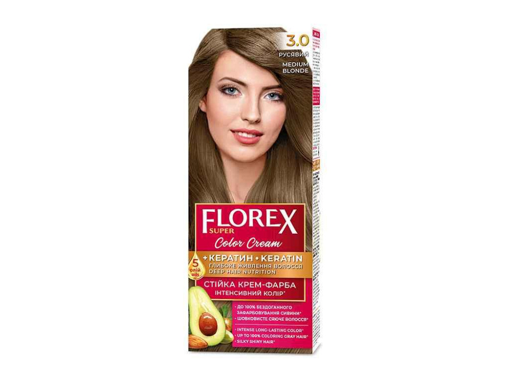 Крем-краска Русый д/волос КЕРАТИН 3.0 ТМ Florex Solmir Киев - изображение 1