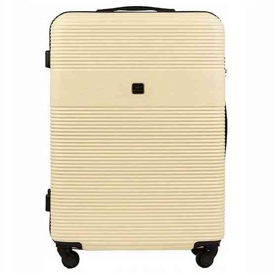 Валіза пластикова WINGS 5398 середня 65 см молочно-біла Київ