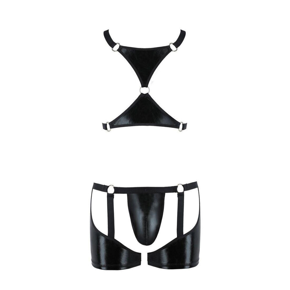 Комплект эротического мужского белья Passion 047 SET JOHN XXL/XXXL Black, трусы, портупея Sex Aura Киев - изображение 5