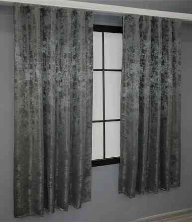 Комплект коротких штор VR-Textil Жакард Sultan XO № 1123ш Жакард Графітовий 130х170 см 2 шт (35-0110) Київ