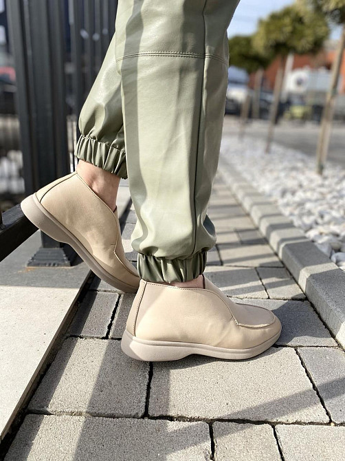 Черевики жіночі RONE бежеві натуральна шкіра висота 8см розмір 39 (4326) Коломыя - изображение 9