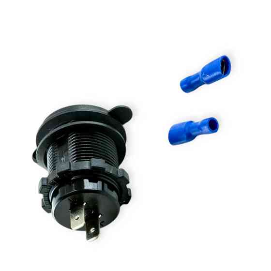 Гніздо врізне 2 USB 2,1A, 2,1A, 12-24В, кришка, з підсвічуванням червоним Мукачево