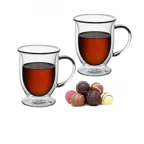 Набір чашок 2шт 370мл з подвійними стінками скло 9014 KAMILLE Житомир - изображение 6