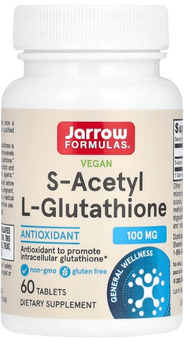 S-ацетил глутатион Jarrow Formulas S-Acetyl L-Glutathione 100 мг 60 таб Киев - изображение 1