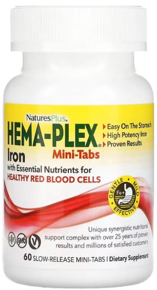 Залізо Natures Plus Hema-Plex 60 міні-таблеток Київ - фото 1
