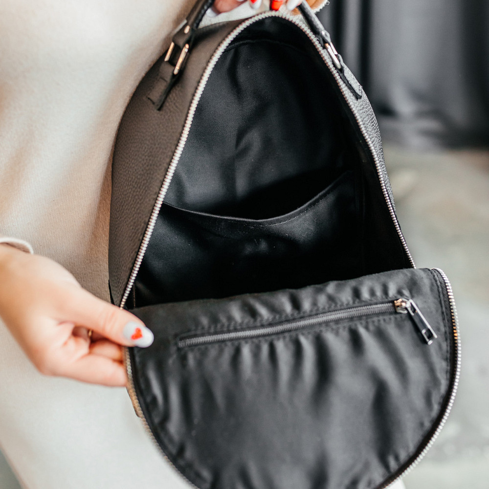 Жіночий рюкзак з натуральної шкіри Montana, стильний рюкзак міський чорнийMasterSem Київ - фото 7