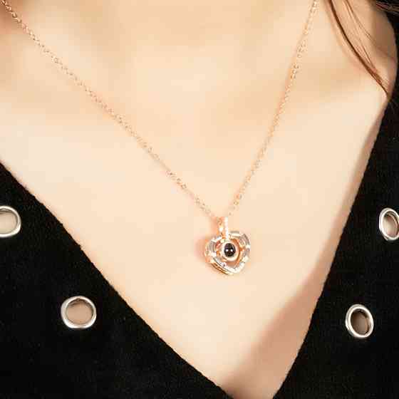 Кулон з ланцюжком та проекцією "I love you",Золотий SBR Київ