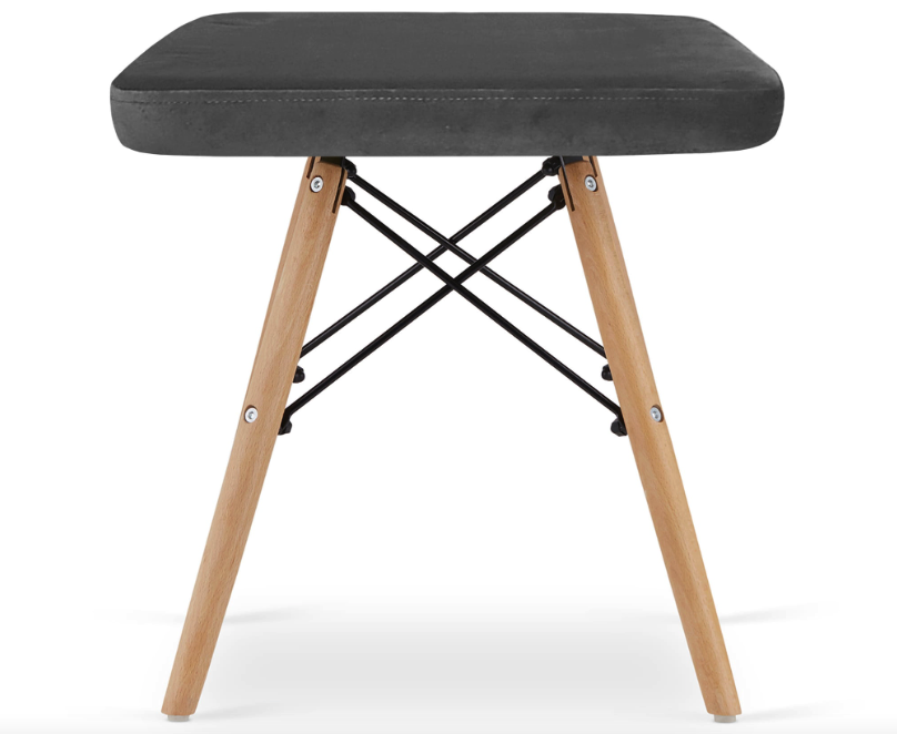 Табурет Leobert Werk квадратний з дерев'яними ніжками сірий темний Київ - фото 3