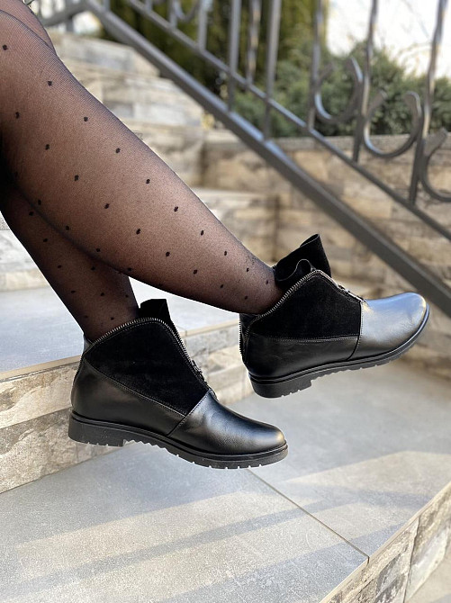 Черевики жіночі ARLETT 3 чорні натуральна кожа осінь-весна висота 9см (2198) Коломыя - изображение 5