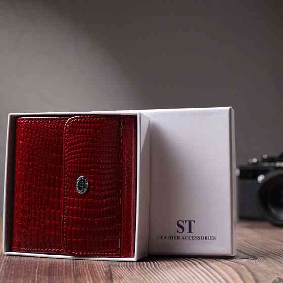 Фактурный женский кошелек из натуральной кожи ST Leather 22705 Красный Киев