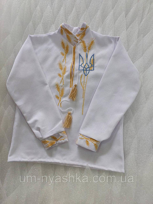 Хлопчача натуральна вишиванка "Колоски-тризуб" 98-164 Кривий Ріг - фото 2