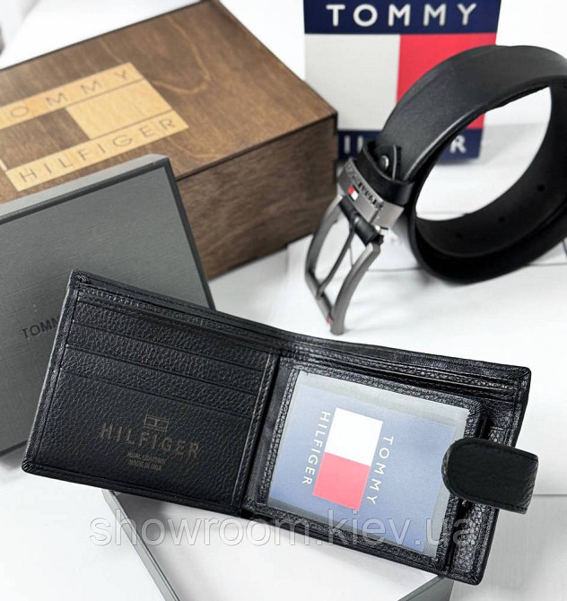 Чоловічий подарунковий набір ремінь та портмоне в дерев'яній коробці TH (073) Київ - фото 9