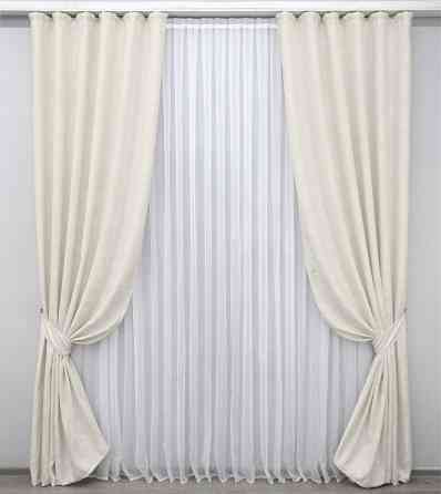 Комплект готових штор VR-Textil Жакард Sultan YL № 1294ш Молочний 150х270 см 2 шт (33-0142) Київ