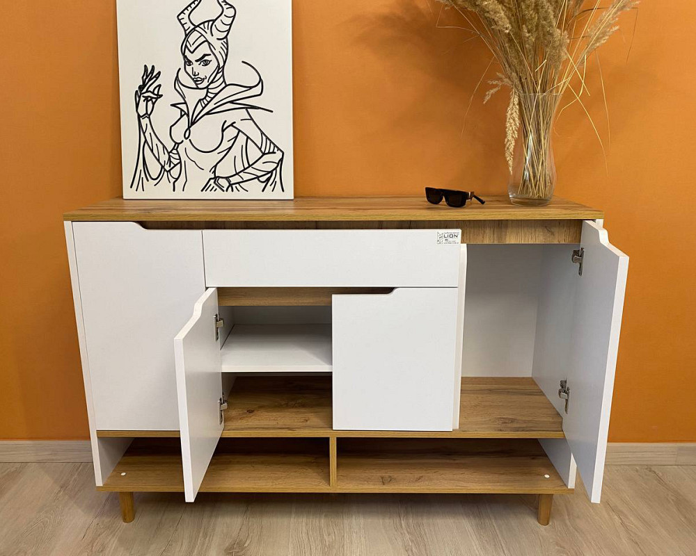 Тумба для обуви в прихожуюLION Салливан Тумба-2 Нимфея Альба (белый)/Дуб Аппалачи (LION-041007) Днепр - изображение 8