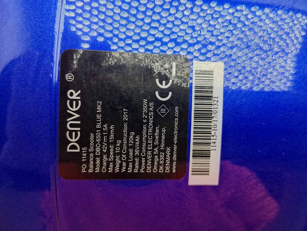 Гіроборд Denver DBO-6501 Blue MK2 Луцк - изображение 4