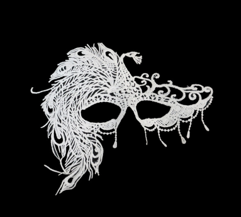 Маска карнавальна біла Павич Київ - фото 1