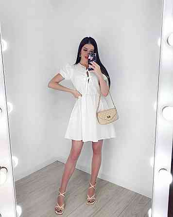 Женское романтичное мини платье-котон Белый, 46/48 Одесса