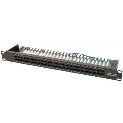 Патч-панель 19&quot; телефонна 1U, 50xRJ-45, Cat.3, DUAL type Voltronic (PPU50-1U) Вінниця