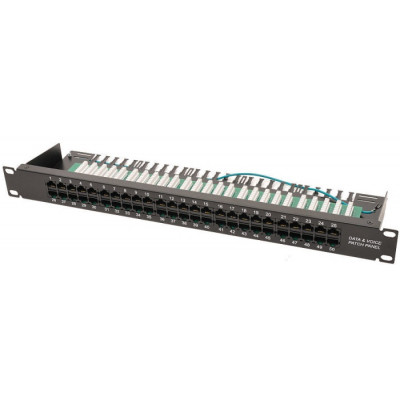 Патч-панель 19" телефонна 1U, 50xRJ-45, Cat.3, DUAL type Voltronic (PPU50-1U) Винница - изображение 1