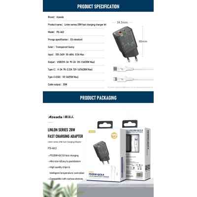 Зарядное устройство Proda Xinrui A62 Fast Cherge 20W + Quick Charge (PD-A62-BK) Винница