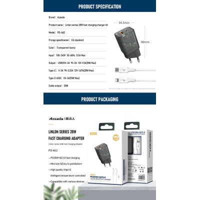Зарядное устройство Proda Xinrui A62 Fast Cherge 20W + Quick Charge (PD-A62-BK) Винница - изображение 4