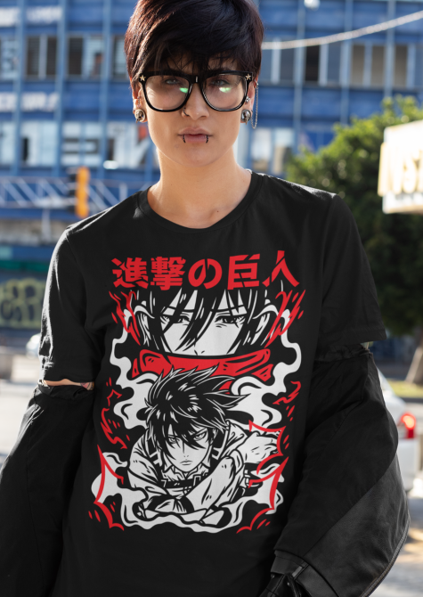 Футболка для мальчика аниме Атака титанов оверсайз (рост от 165 до 180 ) Черний AnimeJ0638m Днепр - изображение 2