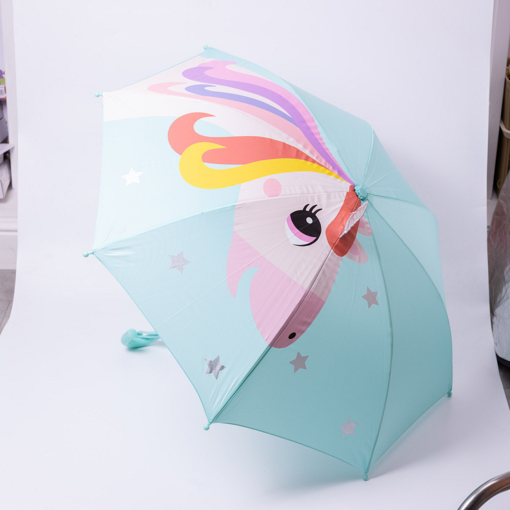 Дитячий зонт-трость м'ятного кольору, механічний, 89 см Київ - фото 1