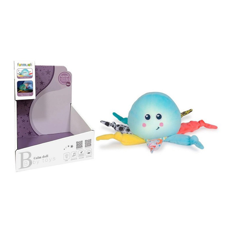 М'яка іграшка-нічник "Восьминіг" FM999-35 музика та світло, на батарейці 17х15х16 см Вінниця - фото 1