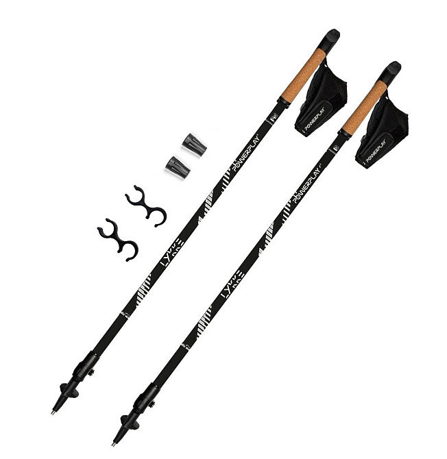 Палки для скандинавской ходьбы треккинговые палки туристические для спортивной ходьбы PowerP 9104 Black/White Киев - изображение 2