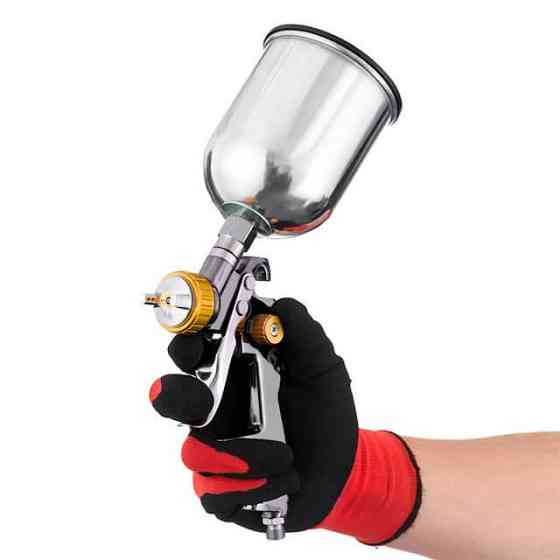 Фарбопульт пневматичний LVLP BRONZE, професійний, форсунка: 1,8 мм, верхній металевий бачок: 600 мл, 1,5 бар, STORM INTERTOOL Київ