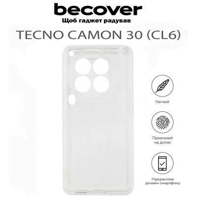 Чехол для мобильного телефона BeCover Tecno Camon 30 (CL6) Transparancy (711779) Винница - изображение 5