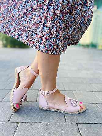 M.KRAFT Босоніжки жіночі пудрові M.KRAFT 0532 косичка літні з натуральної шкіри / Літнє взуття Коломыя