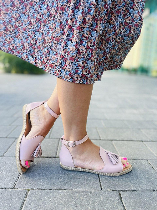 M.KRAFT Босоніжки жіночі пудрові M.KRAFT 0532 косичка літні з натуральної шкіри / Літнє взуття Коломыя - изображение 4