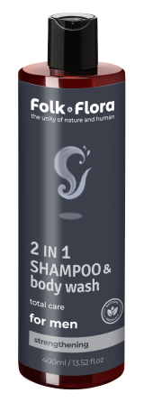 Мужской шампунь-гель для душа 2в1 Укрепляющий Folk&Flora 400 мл Киев