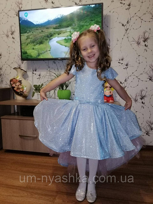 Платье Звездочка серое с голубым и розовым переливом на 116-128 Кривой Рог - изображение 4