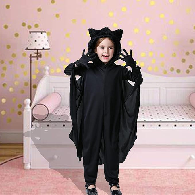 Дитячий костюм кажана, летючої миші комбінезон з капюшоном крилами печатками для Хеловіну карнавалу ранковий на 115-130см 6-9років Київ - фото 4