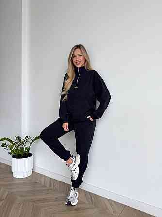 Женский стильный повседневный костюм двойка трикотажный ольвет Синий, 46/48 Одесса