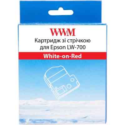 Лента для принтера этикеток WWM для Epson LW-700 24mm х 8m White-on-Red (WWM-SD24R) Винница