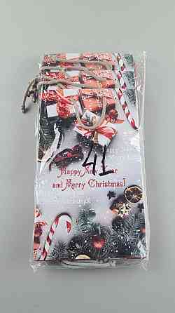 Новорічні пакети для подарунків, середній 17x26x8-041 (12 шт.) Харків