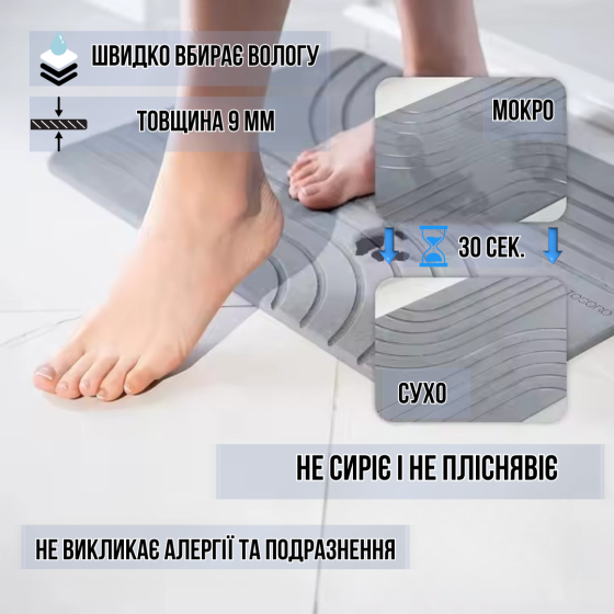 Набор для ванной комнаты и душа коврик для ног,подставка,накладка-коврик на раковину,цвет темно-серый Каменец-Подольский