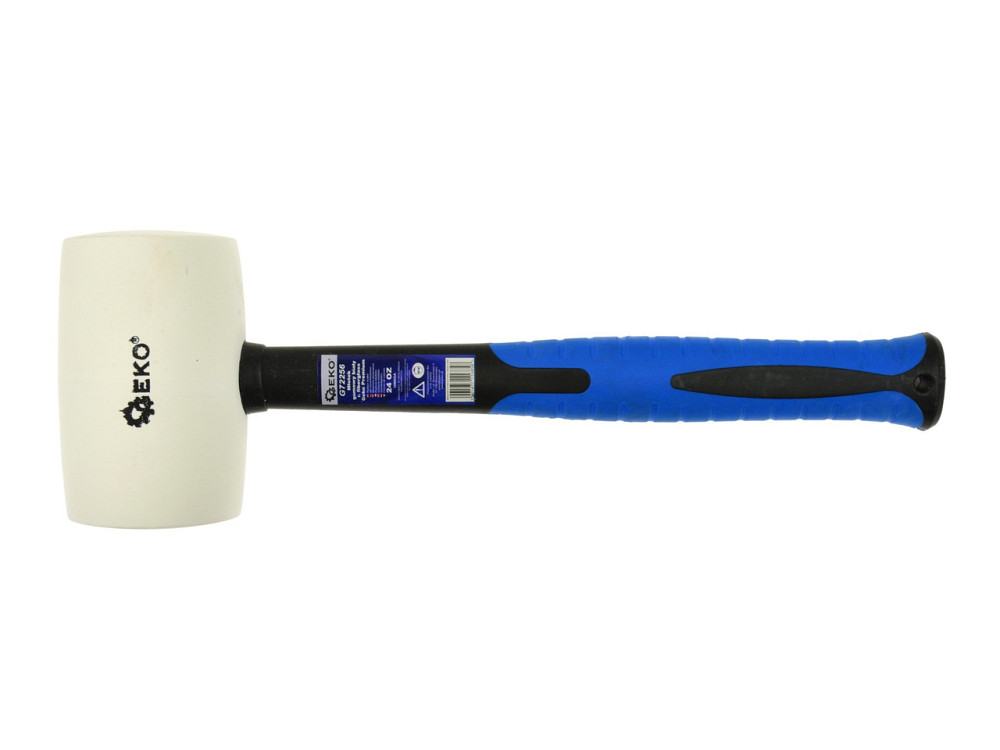 Киянка "GeKo"-premium гумова біла з ручкою зі скловолокна покритого TPR  850 г Киев - изображение 1