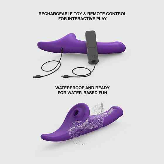 Вибронасадка для страпона с вакуумной стимуляцией Strap-On-Me Multi Orgasm Dildo L Purple Sex Aura Киев