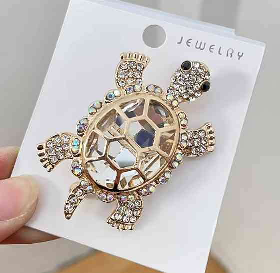 Брошка "Черепашка" Білий (0225) Сміла