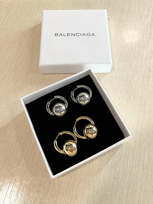 Серьги трансформеры Balenciaga шарики позолота / посеребрение Одесса - изображение 1