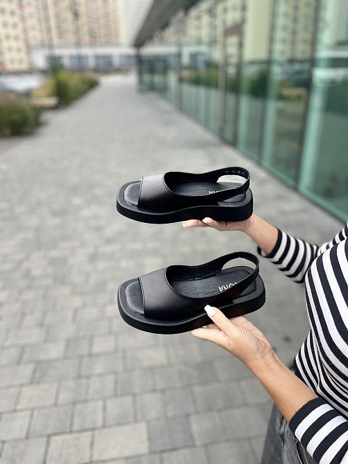 teona Босоніжки жіночі TEONA 272 чорні (літо, шкіра натуральна) (5244) Коломия - фото 1