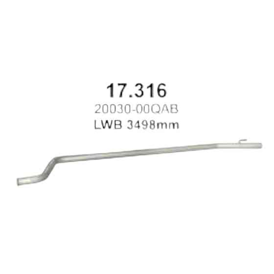 Труба Опель Виваро , Рено Трафик II 1.9-2.0D (17.316) выхлопная Мукачево