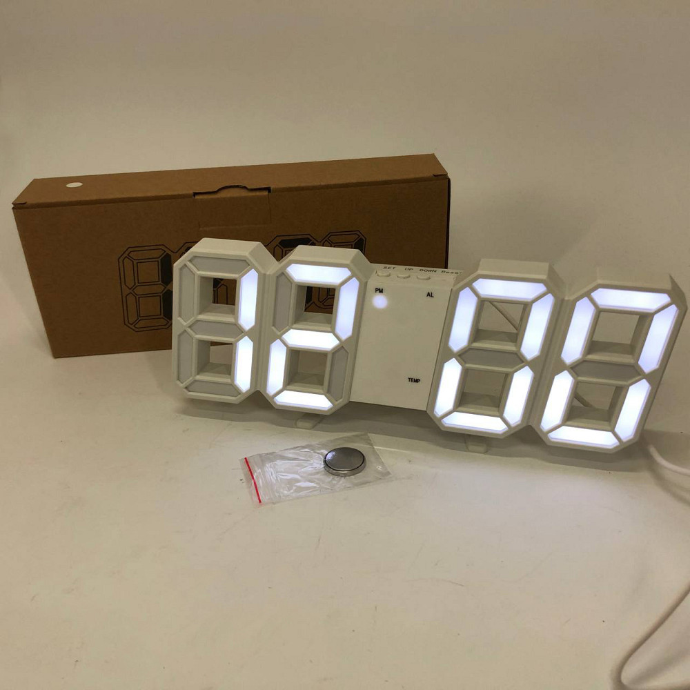 Настільний годинник з великими цифрами LY-1089, Сучасний годинник з LED підсвічуванням JD-32 Львів - фото 7